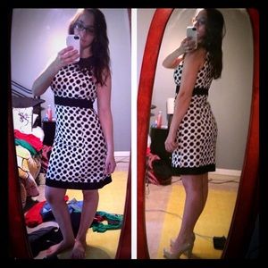 Merona collection black gold and white dress